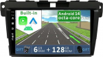 YUNTX [6GB + 128GB] Android 14 autoraadio Mazda CX-7 (2008-2014)-[Integreeritud CarPlay/Android Car/DSP/GPS]-9-tolline IPS 2.5D kaamera + MIC-DAB/peeglilink/Bluetooth 5.0/360 kaamera/rooliratas