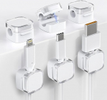 elook Kabelf&uuml;hrung, magnetische Kabel-Clips, mit starkem Klebstoff, Kabel-Organizer f&uuml;r Zuhause, B&uuml;ro, Auto, Schreibtisch, Nachttisch, Wei&szlig;, 6 St&uuml;ck
