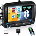 SIXWIN 4+64G 8-tuumaline Android 13 Carplay Android autoraadio DSP-ga Fiat 500L 2013-2018, 7-tolline puuteekraan koos GPS WiFi Bluetooth 5.0 FM RDS raadio Mirror Link + 32 Band EQga