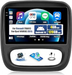 CAMECHO [4+128G] Android 15 satelliitnavigatsiooniga autoraadio 9-tolline Renault Trafic Opel Vivaro 2015 Nissan NV300/VW30 jaoks koos tagurduskaameraga, traadita Carplay Android autobluetooth raadio koos WiFi GPS FM/RDS +