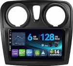 [6G + 128G, Octa-Core] - MSD Autoradio Dacia - Sandero (2012-2017) | Android 15 GPS navigatsiooniradio | CarPlay Android auto roolijuhtimine Dual Band WiFi DSP DAB | Tagurduskaamera MIC | 2