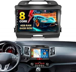 CAMECHO [Upgrade] 8 Core 4G + 64G Android 15 autoraadio Kia Sportage 2010-2016 jaoks koos Carplay Android autoga, 9-tolline IPS puuteekraaniga 2 DIN autoraadio Bluetooth 5.0, FM, GPS, EQ, SWC, Canbus +
