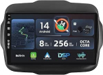 [8G+256G, 8-Core] - Android 14 IPS autoraadio Jeep Renegade'ile (2015-2018) - Traadita CarPlay/Android Car/DSP - LED-kaamera ja mikrofon - 9-tolline 2 DIN - DAB roolijuhtimine Fast Boot 360