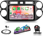 4G + 128G Android Autoradio VW Tiguan 2014-2016 juhtmevaba Carplay Android autole, 9-tolline Incell puuteekraaniga autoraadio GPS-navigatsiooniga WiFi peeglilink Bluetooth FM/RDS raadio EQ/USB/SWCga