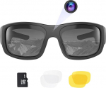 OhO kaamera prillid, 32 GB 1080P Full HD spordikaamera p&auml;ikeseprillid koos sisseehitatud 15MP kaameraga ja polariseeritud UV400 kaitse ja vahetatavate objektiividega