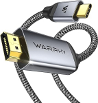 WARRKY 4K USB C HDMI-kaablile, punutud kullatud Thunderbolt 4/3 HDMI-kaablile, mis &uuml;hildub iPhone 15 seeria, MacBook Pro/Air, Mac, iPad Pro/Air, Galaxy S8 kuni S23, Surface, XPS, HP -1.8M
