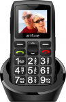 artfone C1+ Senior mobiiltelefon ilma lepinguta, Dual SIM h&auml;daabik&otilde;nede nupuga, pikk ooteaeg, suur nupuga mobiiltelefon koos laadimisjaamaga, mobiilne pension&auml;ride mobiiltelefon