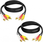 2 Pack 1.5m 3 RCA Phono Male to 3 RCA Phono Plug RCA Audio Video AV TV kaabel Male to Male K&otilde;rge j&otilde;udlusega &uuml;hendus t&auml;iustatud audio- ja videokogemuse jaoks.