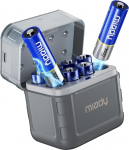 Miady laetavad liitiumakud AA 8-pack koos laadijaga, 3000 mWh suure v&otilde;imsusega 1,5 V AA akud, 2000 ts&uuml;klit laetav AA Li-Lion aku koos integreeritud laadimiskarbiga