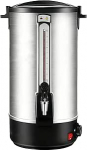 Gl&uuml;hweinkocher, Gl&uuml;hweinkessel Hei&szlig;wasserspender Aus Edelstahl, Mit Auffangschale Zapfhahn Thermostat F&uuml;llstandanzeige, Gl&uuml;hwein Hei&szlig;getr&auml;nkeautomat 20L