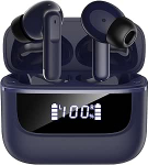 Juhtmevabad k&otilde;rvaklapid, Bluetooth 5.4 k&otilde;rvaklappide HiFi Stereo Deep Bass Ear Buds 6 Mic ENC m&uuml;ravastase selge k&otilde;nede 48H m&auml;nguaeg k&otilde;rvaklapid LED Power Display IPX7 veekindel Android iOS Blue