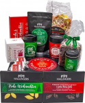 Hallingers Merry Christmas - Gourmet kinkekomplekt elegantses karbis j&otilde;ulukingitusena (karbis) - kingitus suvel ja t&auml;iuslikuks grillkingituseks | &Otilde;nnitlused S&otilde;prus Genesu