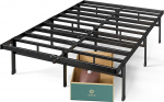 Zinus Justin Bed 160 x 190 cm - Bed Frame 36 cm High with Under Bed Storage - Metal Platform Bed - Black