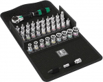 Wera 05003755001 8100 SA-in All-in Zyklop Speed Ratchet Set, Black/Chrome/Green, 1/4 Inch
