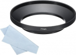 PATIKIL 77mm Wide Angle Matte Surface Lens Hood with Anti-Reflective Interior Lens Cloth for Camera Lens - Black