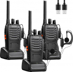 Baofeng Walkie Talkies Radio PMR446 kahesuunaline raadio professionaalne intercom 16 kanaliga raadiovastuv&otilde;tja saatja ja vastuv&otilde;tja seade sisaldab akut, peakomplekti ja USB-laadimisjaama (3 tk)