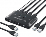 Xiwai KVM USB 2.0 l&uuml;liti valija 4 pordi PC-de jagamine 4 seadme jaoks klaviatuurile hiirele skannerile printerile