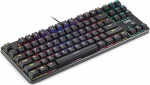 DR1TECH Raven+ mehaaniline TKL m&auml;nguklaviatuur PC/PS4 jaoks RGB taustavalgusega - 87 klahvi Anti Ghosting - Ergonoomiline USB klaviatuur koos kaabliga (rahvusvaheline paigutus), must