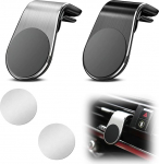Magnetische KFZ-Handyhalterung, Handy-Navigationshalterung, inklusive 1 schwarz und 1 silber, L-Typ, um 360 &deg; drehbare Auto-L&uuml;ftungsschlitz-Handyhalterung, magnetischer Telefonst&auml;nder f&uuml;r Autos