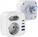 Voomy reisiadapter USA, Kanada, Mehhiko, Jaapan, Tai, Costa Rica 100-250V ~ 15A Max, kokkupandav, leegikindlad materjalid t&uuml;&uuml;p B