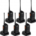 Retevis RB646 Walkie Talkie, IP67 veekindel raadio, laetav, VOX, PMR446 h&auml;ireh&auml;ire, litsentseeritud tasuta k&auml;siraadio t&auml;iskasvanutele, hotellile, ohutusele (must, 6 tk)