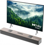 Hiwill Dolby Atmos puidust heliriba, 5.2.2-K, All-in-One heliriba Smart TV-le koos kahe sisseehitatud subwooferiga, HarmonicX helit&ouml;&ouml;tlus ClearVoice, Surround Sound System TV-k&otilde;laritele,