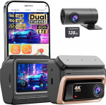 DDPAI Z60 Pro 4K Dash Cam auto eesmine tagumine Dual STARVIS 2 Dash Cam integreeritud 32GB eMMC + tasuta 128GB kaardiga, AI-ISP &ouml;ine n&auml;gemine, 4G LTE tugi, 5GHz WiFi GPS, 24h parkimisrežiim, 3-tolline IPS