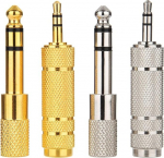 4tk k&otilde;rvaklappide adapter, Jack adapter, Jack Converter 6,35 mm (1/4 tolli) mees 3,5 mm (1/8 tolli) naiseks, Audio Stereo Plug Adapter 3,5 mm (1/8 tolli) mees 6,35 mm (1/4 tolli) mees 6,35 mm (1/4 tolli)
