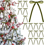 24 tk j&otilde;ulud sametist vibud 5 x 7 tolli j&otilde;ulup&auml;rg vibu Rustic vintage kingitus sametist vibu j&otilde;ulupuu vibud ornament j&otilde;ulupuu p&auml;rg girlande jaoks