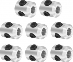 sourcing map 8 Pcs Screw Neck Set 3mm Bore Aluminum Alloy Shaft Collars 7mm OD 8mm Width Axle Boot for Linear Rod Shaft Guide