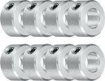 QUARKZMAN Set Screw Clamping Rings 7/16 Inch Bore, Aluminium Shaft Clamping Rings, 7/8 Inch OD and 7/16 Inch Thick, Clamping Ring with Set Screw, Stop Ring for Linear Rod Shaft Guidance, Pack of 8