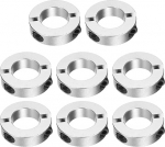 sourcing map Double Split Shank Collar, 25mm Bore Two Piece Clamp Collar, 45mm OD, 12mm Thickness, Aluminum Alloy Screw Split Ring, 8pcs