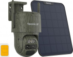 REOLINK 4K 4G LTE &Uuml;berwachungskamera mit SIM-Karte, Dual-Objektiv, Auto-Tracking, Wildkamera Solar Akku Ohne Wlan, 6X Hybrid-Zoom, No-Glow IR, IP66 f&uuml;r Wildtiere, TrackMix LTE Trail + Solarpanel