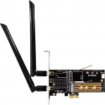 GLOTRENDS WA05 PCIe X1 adapter &uuml;hele M.2 Key-E WiFi moodulile ja &uuml;hele M.2 NVMe SSD-le, 2 in 1 Combo Design