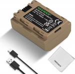 NEEWER NP-FZ100 asendusaku, 2400 mAh C-t&uuml;&uuml;pi 2,5 tundi kiirlaadimist koos C-t&uuml;&uuml;pi USB-kaabliga, puhastuslapp, &uuml;hildub Sony A7RV A7SIII A7IV ZV-E1 FX3 FX30 A1 A9 A9II A6700 A6600 A7C A7CIIga