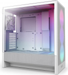 NZXT H5 Flow RGB - Kompaktne ATX Mid-Tower PC m&auml;ngukapp - K&otilde;rge &otilde;huvooluga - F360 RGB Core (CV) kaasas - 360 mm eesmine ja 240 mm &uuml;lemine radiaatoritugi - kaablijuhtimine - karastatud klaas - valge