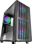 Mars Gaming MC-Vault, Gaming ATX korpus, 4 x ARGB 120 mm ventilaatorid, vertikaalne v&otilde;rkfront, karastatud klaasist k&uuml;lgaken, 3 x vertikaalne PCI pesa, Professional PC Midi Tower, must