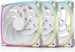 Geometric Future Squama 2503R Reverse Blade RGB PWM ventilaator - 140 mm - 3 Pack - Performance & Silent Balance - Dual Lighting Loop - 5V 3pin Addressable RGB - 4pin PWM - White (GEO-S2503RW-14T)