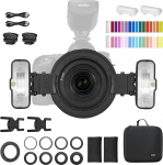 Godox MF12 makro v&auml;lk 2.4GHz juhtmevaba juhtimine Sisseehitatud 3.7V/6.29W liitium aku TTL v&auml;lk koos reguleeritava valgusega &Uuml;hildub Canon Nikon Fuji Sony Olympus Panasonic kaameraga