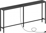 MAHANCRIS kitsas konsoollaud koos laadimisjaamaga, 160 cm k&uuml;ljelaud, diivani taga asuv koridorilaud, n&auml;ituselaud diivanile, esikusse, elutuppa, must ACTBK165UE01
