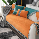 Chenille diivanikate diivanipadi Chenille diivanipadi diivanikate tahke v&auml;rvi diivanikate elutoa m&ouml;&ouml;blile Chaise Longue (v&auml;rv : oranž, suurus : 70x150cm)