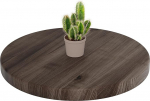 LAMO Manufaktur &uuml;mmargune puidust lauaplaat, 50 cm, naturaalsest puidust, lauaplaat kohvilauda, kohvilauda, &ouml;&ouml;kapile, paksus: 40 mm, V&auml;rv: eebenpuu