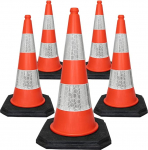 Street Solutions Pack of 5 Premium Quality Children's Pylons 750 mm - Tugevad ja vastupidavad isetoimivad koonused Liikluskoonused v&auml;ga madala raskuskeskmega - valmistatud &Uuml;hendkuningriigis.
