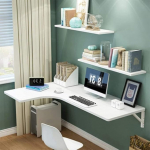 Nurgas kokkupandav laud ruumi s&auml;&auml;stev t&auml;ispuidust seinale paigaldatud arvutilaua kokkupandav laud s&ouml;&ouml;gilaud 60x40x25cm valge