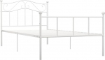 vidaXL voodiraam, metallist voodi, magamistoa voodi, &uuml;heinimesevoodi raam, magamistoam&ouml;&ouml;bel, kaheinimesevoodi, lamelliraam, valge metall, 100 x 200 cm