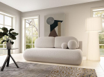 LIKMA Cream Como diivan 210 x 85 x 100 cm magamisfunktsiooniga ja voodikastiga, diivanvoodi voodikastiga, kaasaegne kokkupandav diivan diivan koos pehmendusega, k&uuml;laliskohviku diivanvoodi kangas: Boucl&eacute; Lambi 8