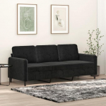 359457 3-kohaline diivan, must, 180 cm, Samet, Lounge diivan, Diivanid ja diivanid, Relax diivan, Diivan elutuppa, Diivan magamisfunktsiooniga, Diivan magamisfunktsiooniga