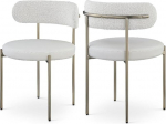 Meridian Furniture 886Cream-C Beacon Collection Modern Dining Chair, pehme vegannahast iste, harjatud messingist seljatugi, rauaraam, 22" W x 21" D x 30" H, kreemikas v&auml;rvus