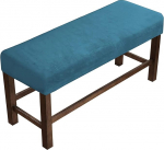 Velvet Spandex Pink Covers for Dining Room - Soft Thick Velvet Bench Protective Cover Bed Bench Cover Removable Washable Bench Protection for Living Room, Kitchen, Bedroom (Peacock Blue,