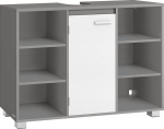 VASAGLE BBK507G01 Valutuskapp reguleeritavate riiulitega 30 x 90 x 60 cm koos jalgadega Dove Grey Cloud White